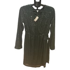 maurices sequin dress Plus Size Studio Y Sequin Long Sleeve Mini Dress